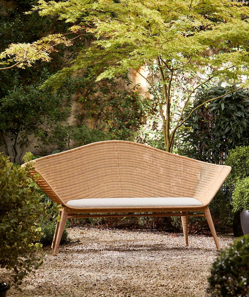 Lawn sofas   - Synthetic wicker bench Sillage - CFOC