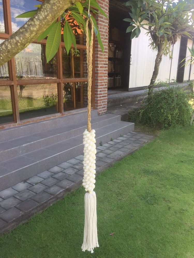 Jewelry - Sisal, wool and wood beads wall pendant (Bali) - PMCS41 - BALINAISA