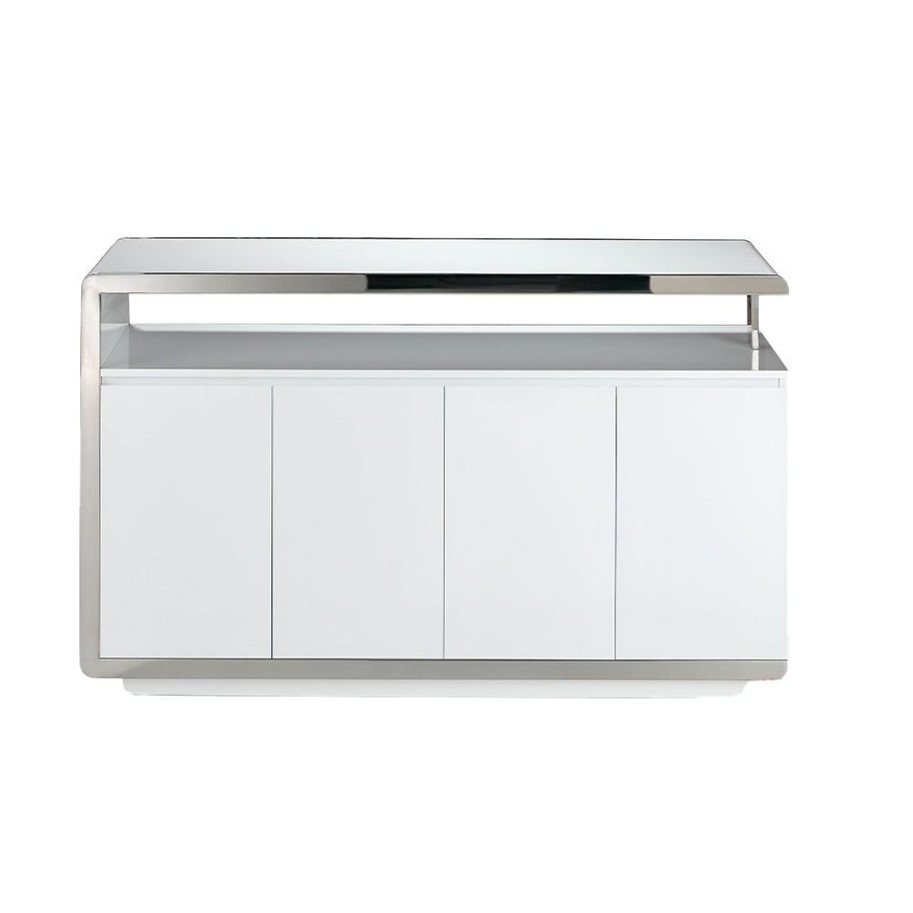 Office furniture and storage - White sideboard with steel structure - ANGEL CERDÁ