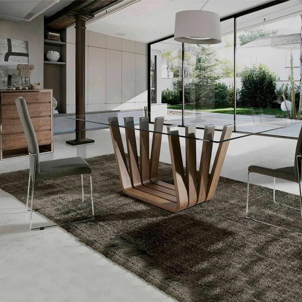 Dining Tables - Dining table with walnut legs - ANGEL CERDÁ