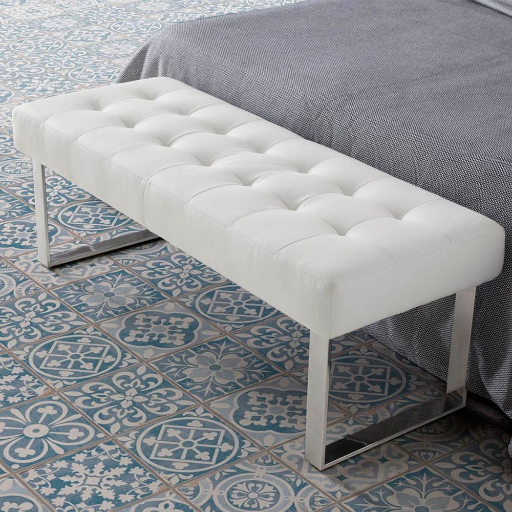 Bancs - Tabouret en similicuir blanc - ANGEL CERDÁ