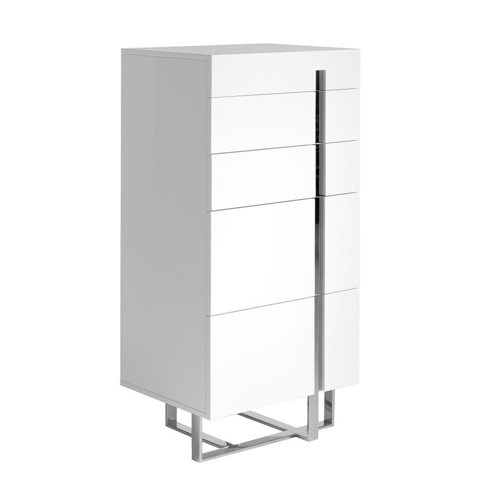 Chests of drawers - Chiffonier white and chromed steel - ANGEL CERDÁ