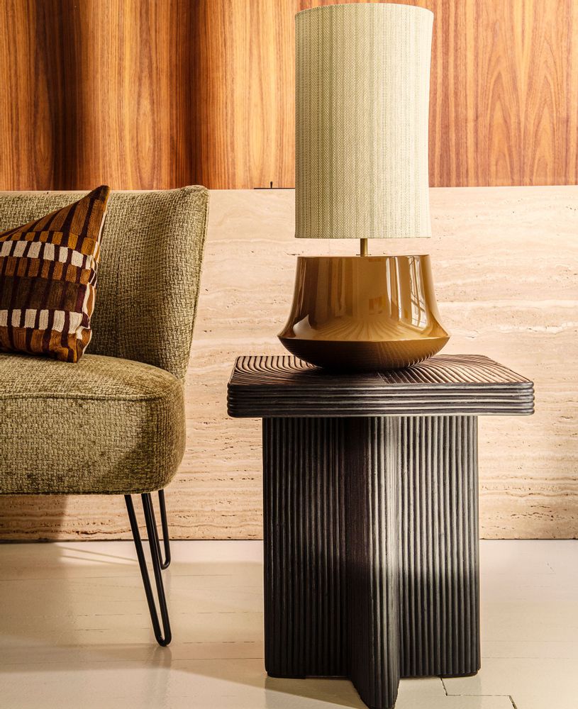 Console table - Wabi square wooden and black rattan sofa - CFOC