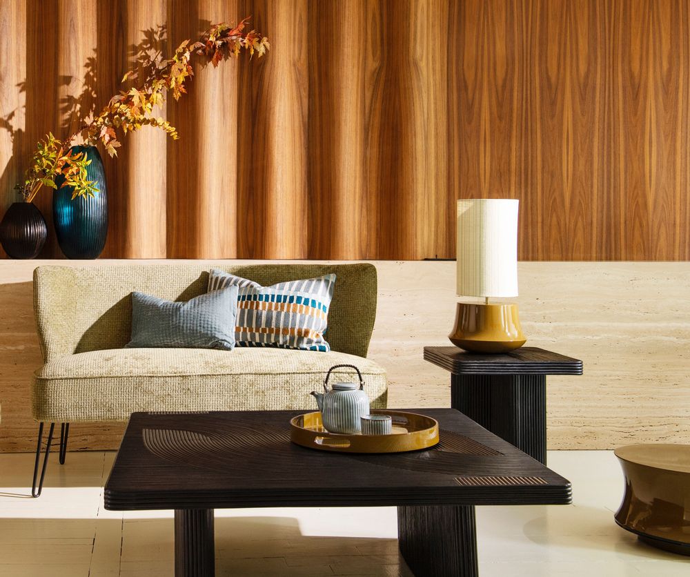 Console table - Wabi square wooden and black rattan sofa - CFOC