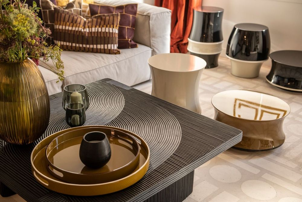 Decorative objects - Wabi rectangular wood and black rattan coffee table - CFOC