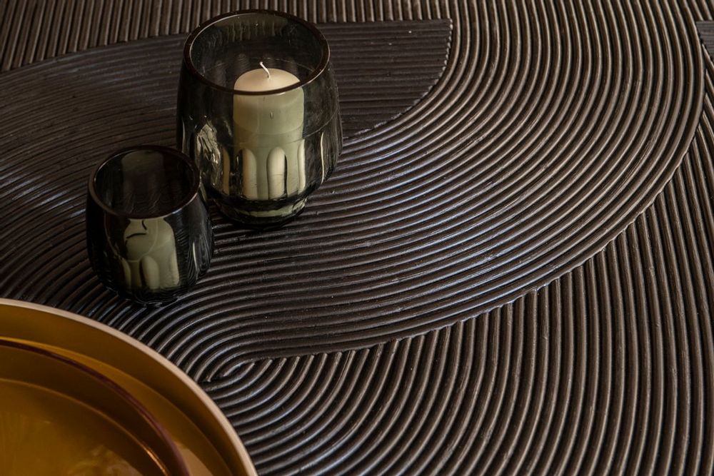 Decorative objects - Wabi rectangular wood and black rattan coffee table - CFOC