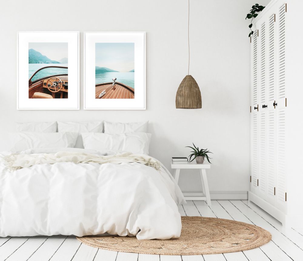 Art photos - Wall decoration. Boat on Lake Como I & II - ABLO BLOMMAERT