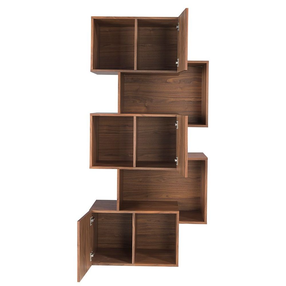 Office furniture and storage - Walnut wood shelving unit with doors - ANGEL CERDÁ