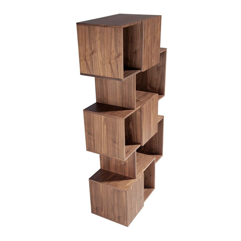 Office furniture and storage - Walnut wood shelving unit with doors - ANGEL CERDÁ