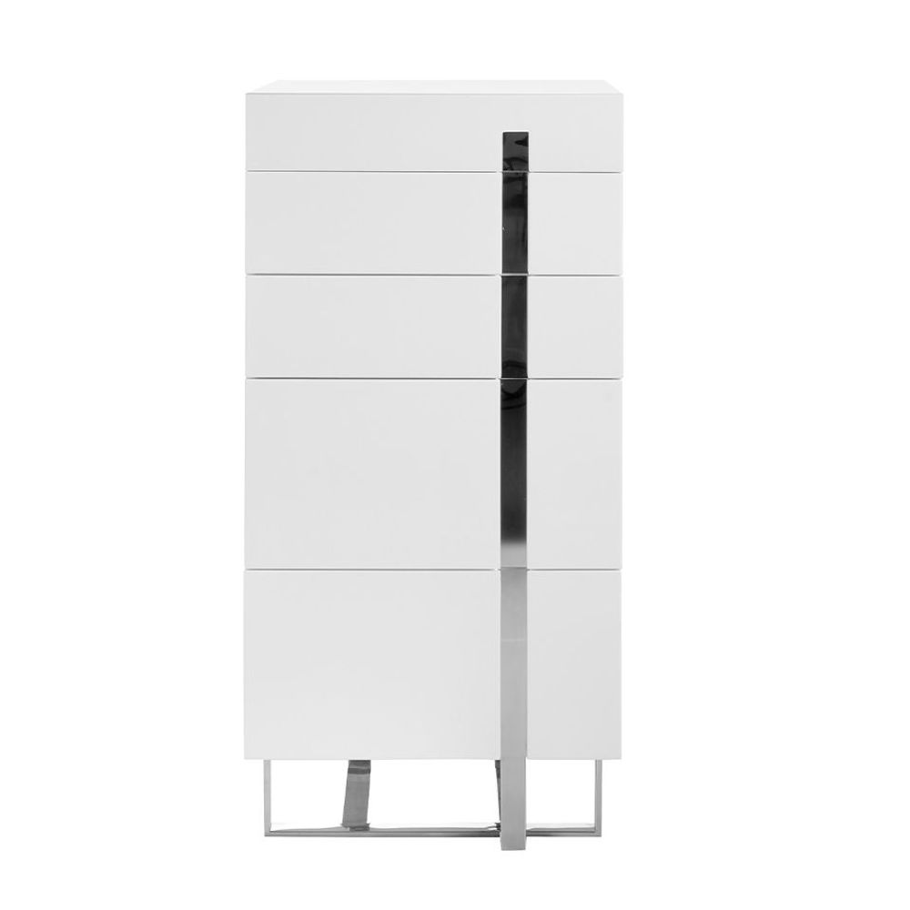 Chests of drawers - Chiffonier white and chromed steel - ANGEL CERDÁ