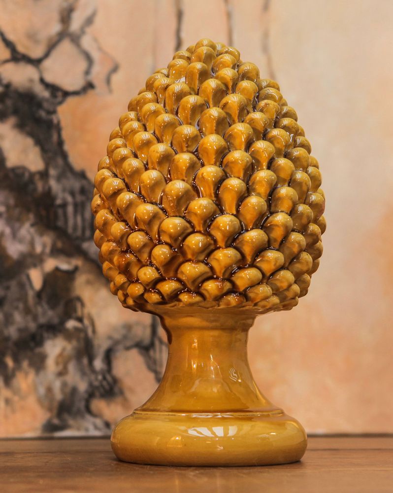 Objets de décoration - POMME DE PIN EN CÉRAMIQUE - DÉCORATIONS ARTISANALES SICILIENNES - MAISON GALA
