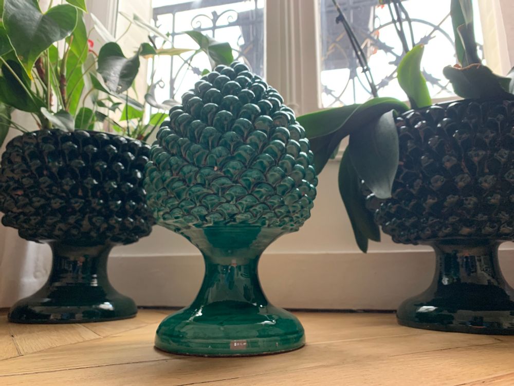 Objets de décoration - POMME DE PIN EN CÉRAMIQUE - DÉCORATIONS ARTISANALES SICILIENNES - MAISON GALA