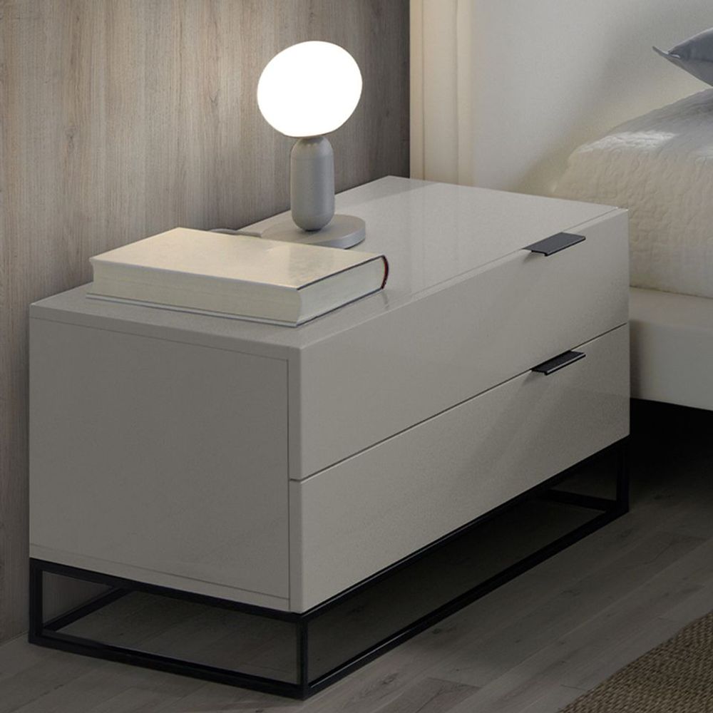 Night tables - Bedside table black steel legs - ANGEL CERDÁ