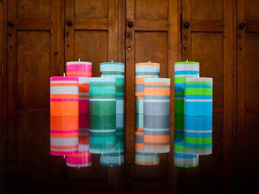 Gifts - British Colour Standard © - Striped & Solid Colour Pillar Candles - BRITISH COLOUR STANDARD©