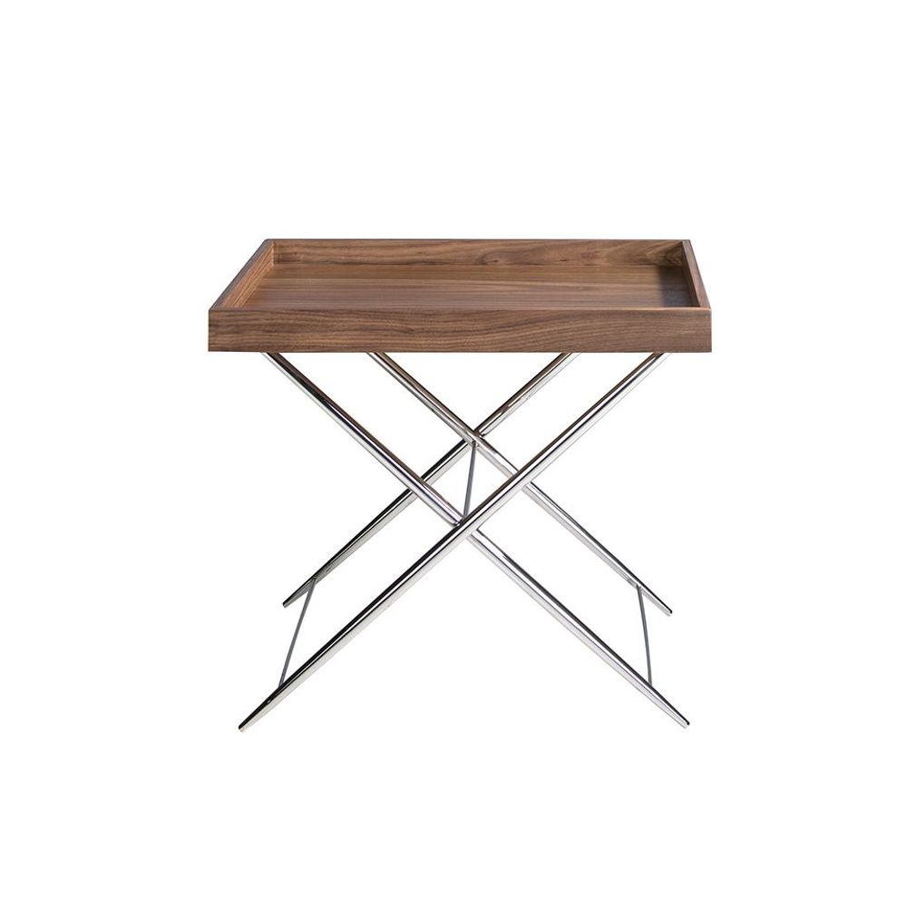 Coffee tables - Walnut tray corner table - ANGEL CERDÁ