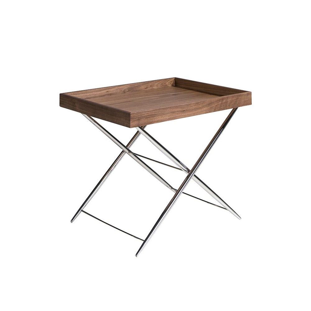 Coffee tables - Walnut tray corner table - ANGEL CERDÁ