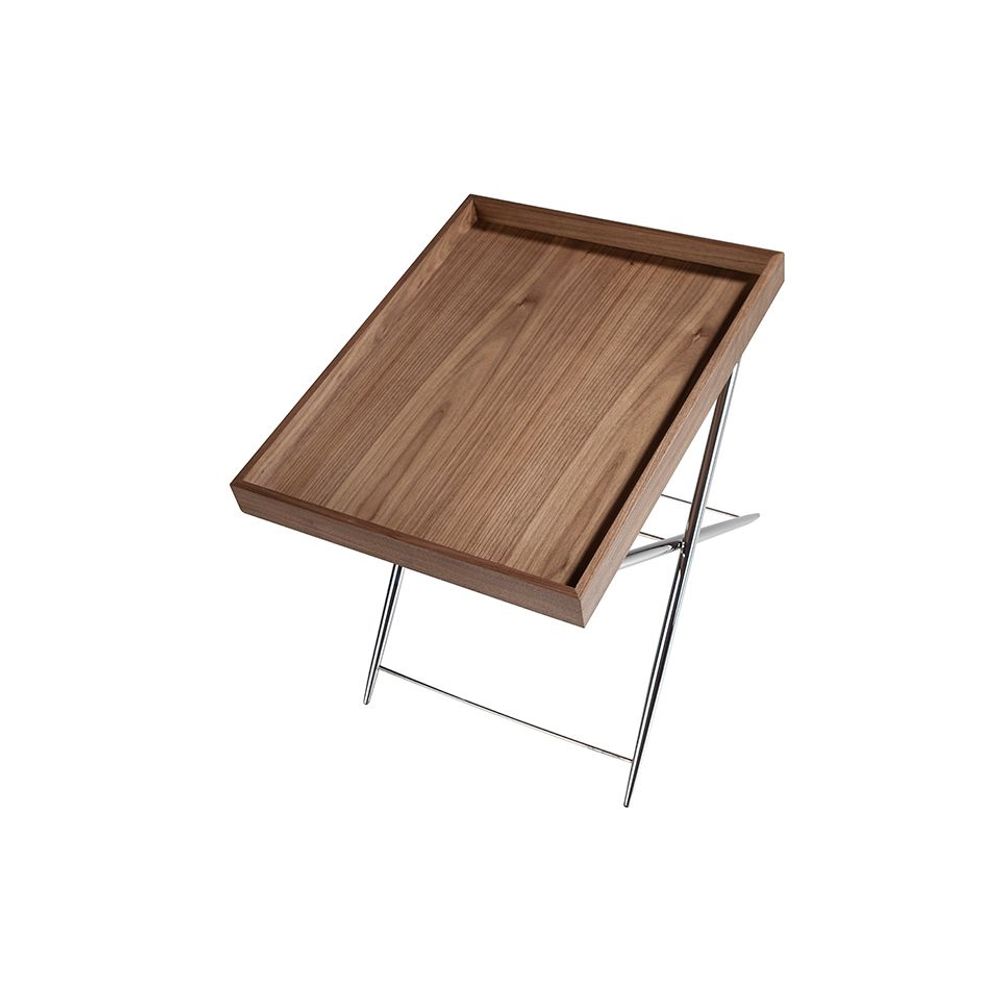 Coffee tables - Walnut tray corner table - ANGEL CERDÁ