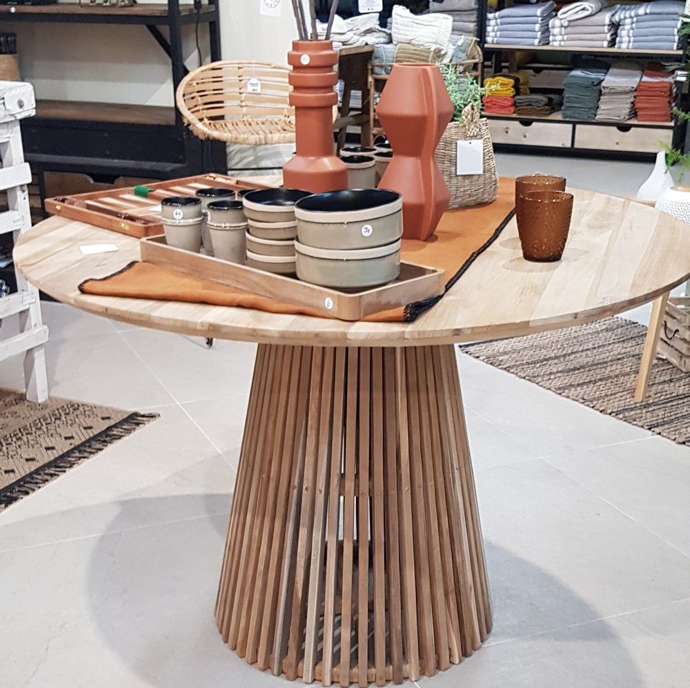 Meubles de cuisines  - Table ronde en Teck - TRTB1.120 - BALINAISA