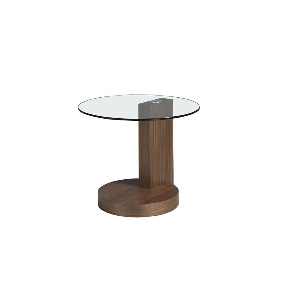 Tables basses - Table d'angle ronde en noyer - ANGEL CERDÁ