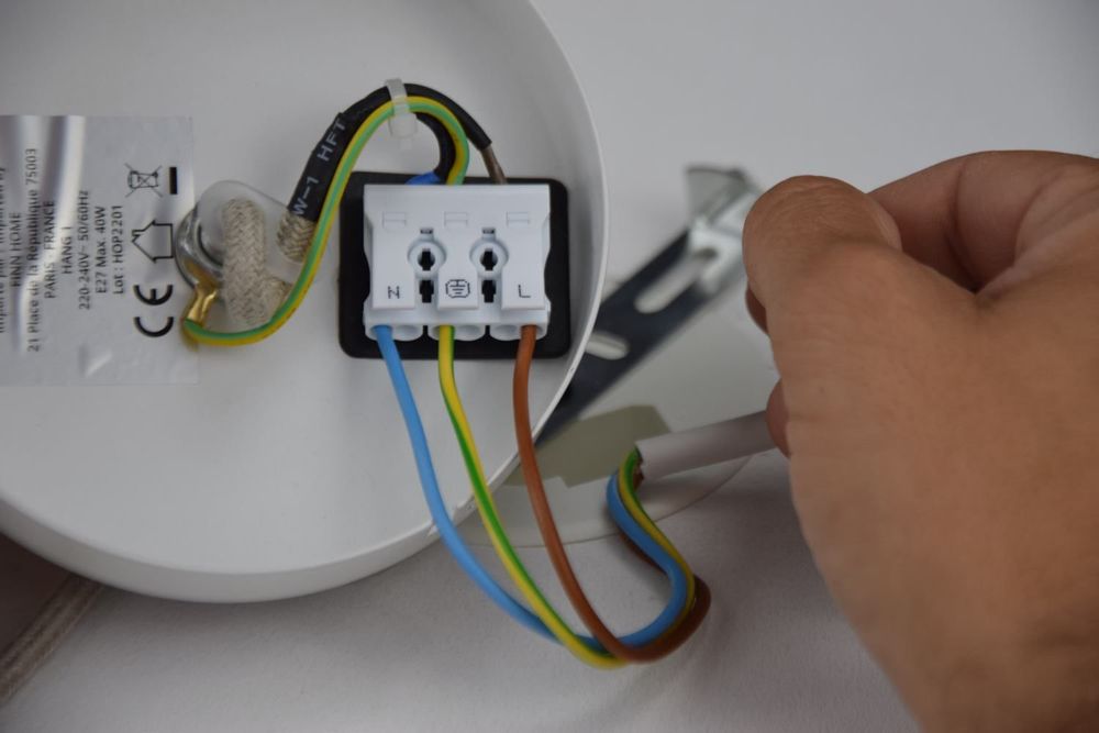 Suspensions - Hang-5 Suspension Plafonnier en Lin Français  - 5 Fils 2,50m - Pavillon et douille Noir - HOOPZÏ