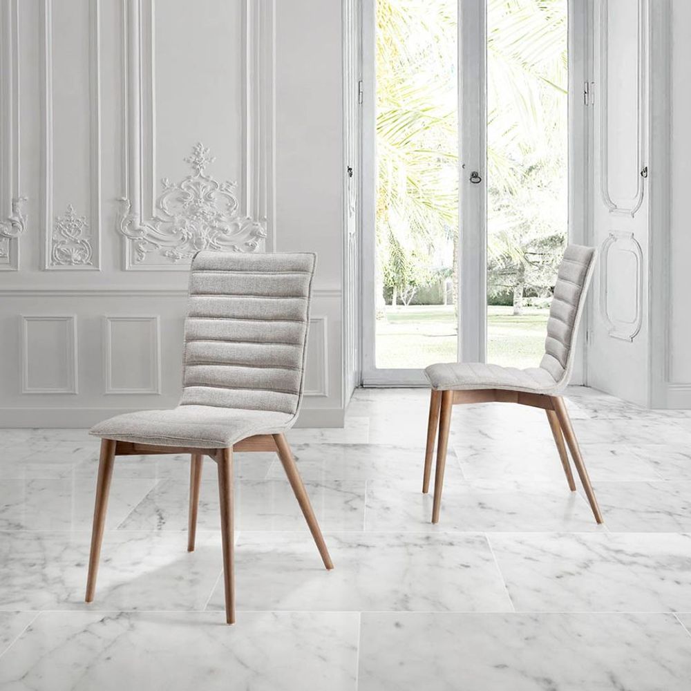 Chaises - Chaise de table à manger rembourrée en tissu - ANGEL CERDÁ