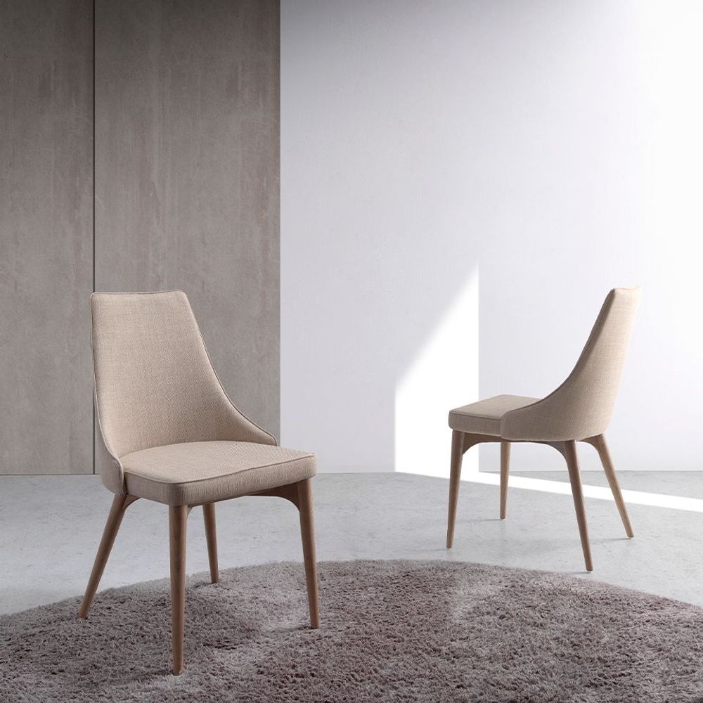 Chaises - Chaise de table à manger rembourrée en tissu - ANGEL CERDÁ