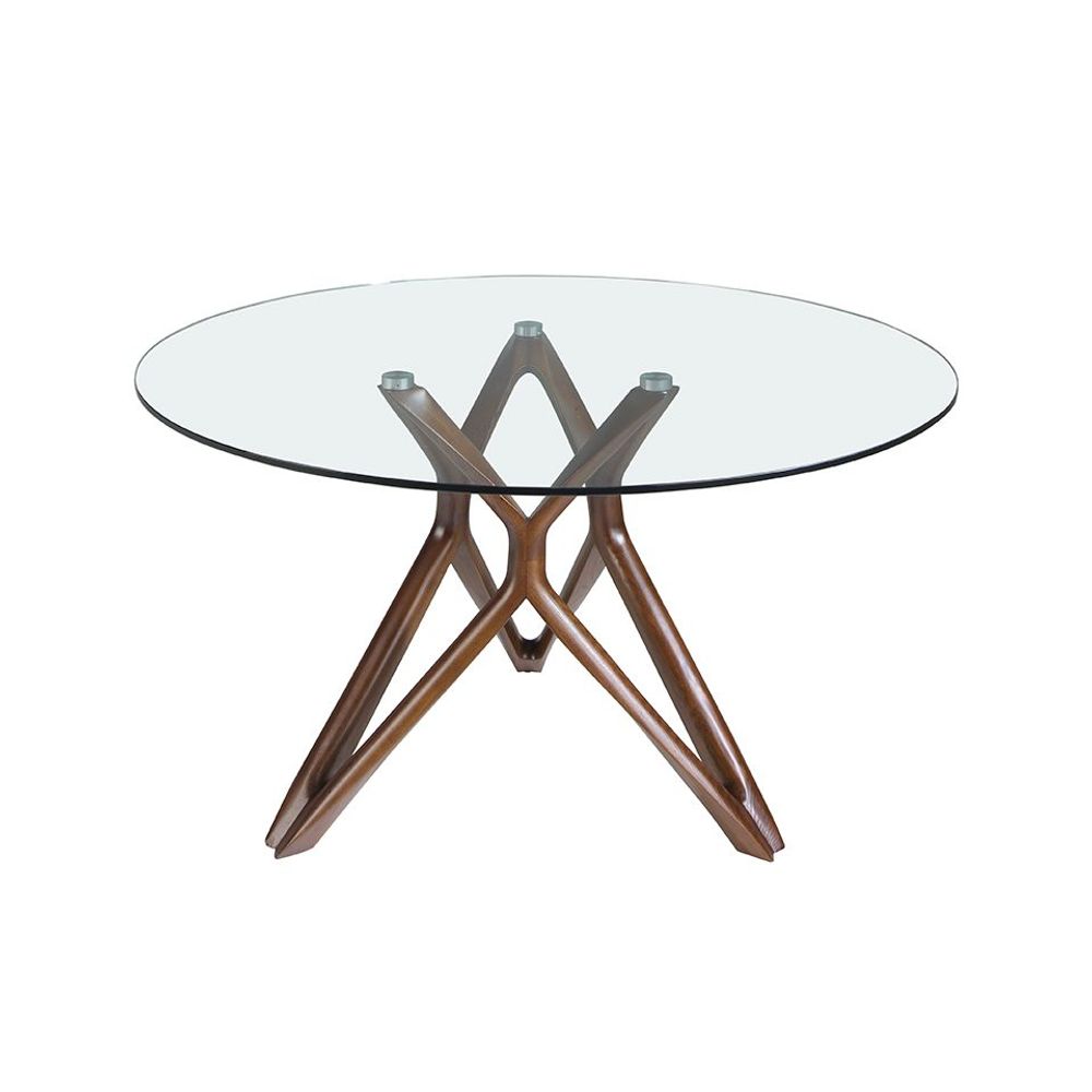 Tables Salle à Manger - Table de salle à manger ronde en verre et bois - ANGEL CERDÁ