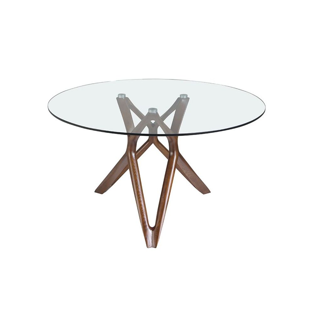 Tables Salle à Manger - Table de salle à manger ronde en verre et bois - ANGEL CERDÁ