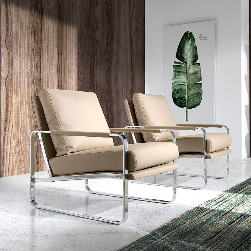 Fauteuils - Fauteuil tapissé en vison similicuir - ANGEL CERDÁ