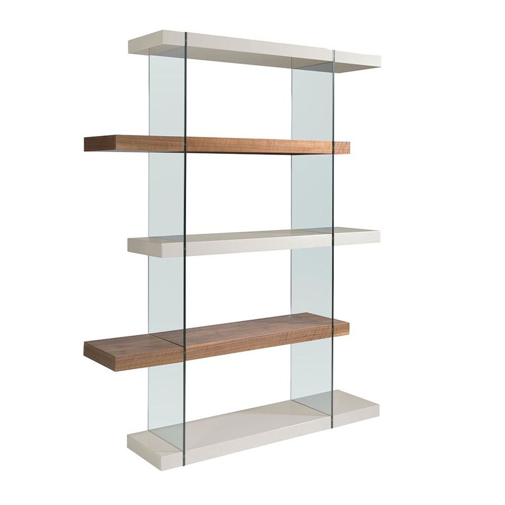 Mobilier et rangements pour bureau - Étagère en bois de noyer et verre - ANGEL CERDÁ