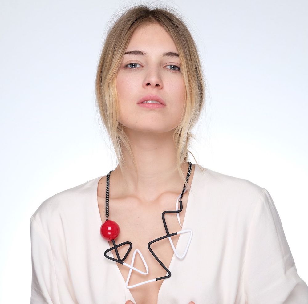 Gifts - Triano black and white red pearl necklace - SAMUEL CORAUX