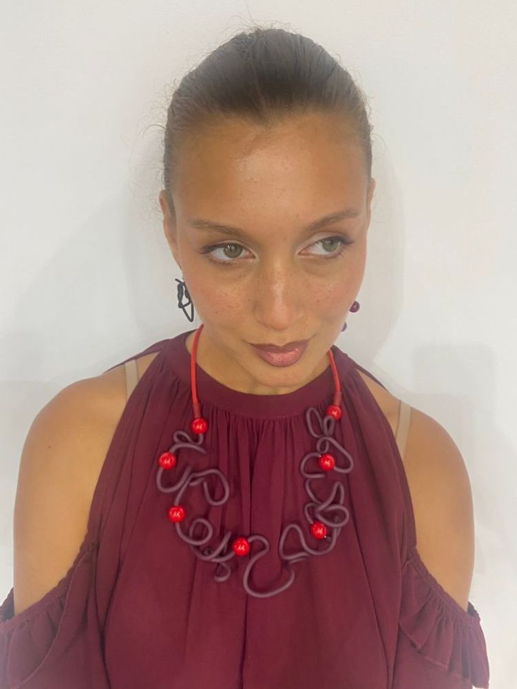 Cadeaux - Collier nuage de perles small prune perles rouge - SAMUEL CORAUX