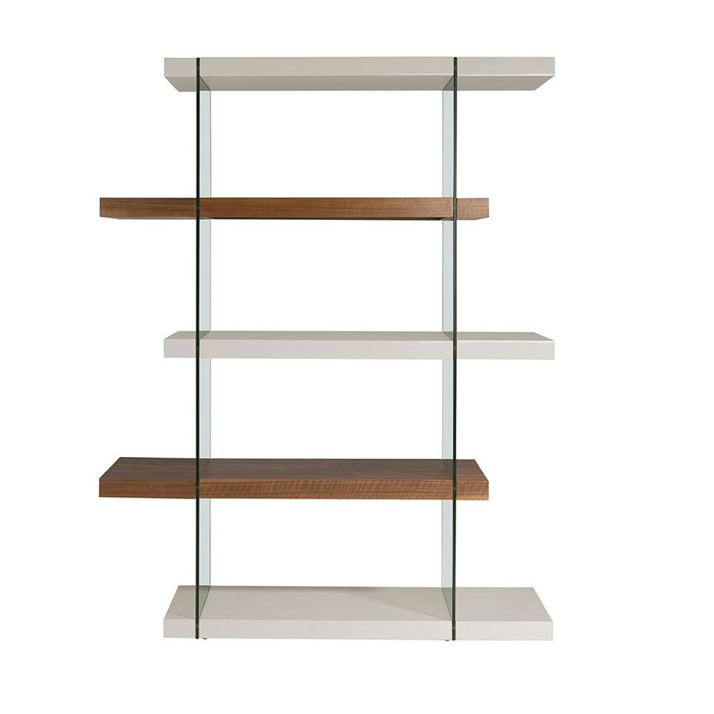 Mobilier et rangements pour bureau - Étagère en bois de noyer et verre - ANGEL CERDÁ