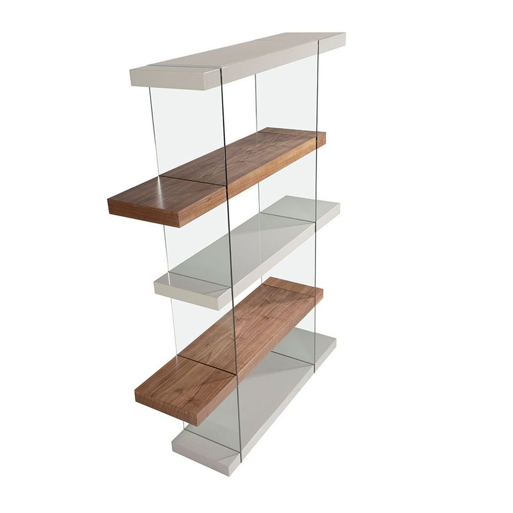 Mobilier et rangements pour bureau - Étagère en bois de noyer et verre - ANGEL CERDÁ