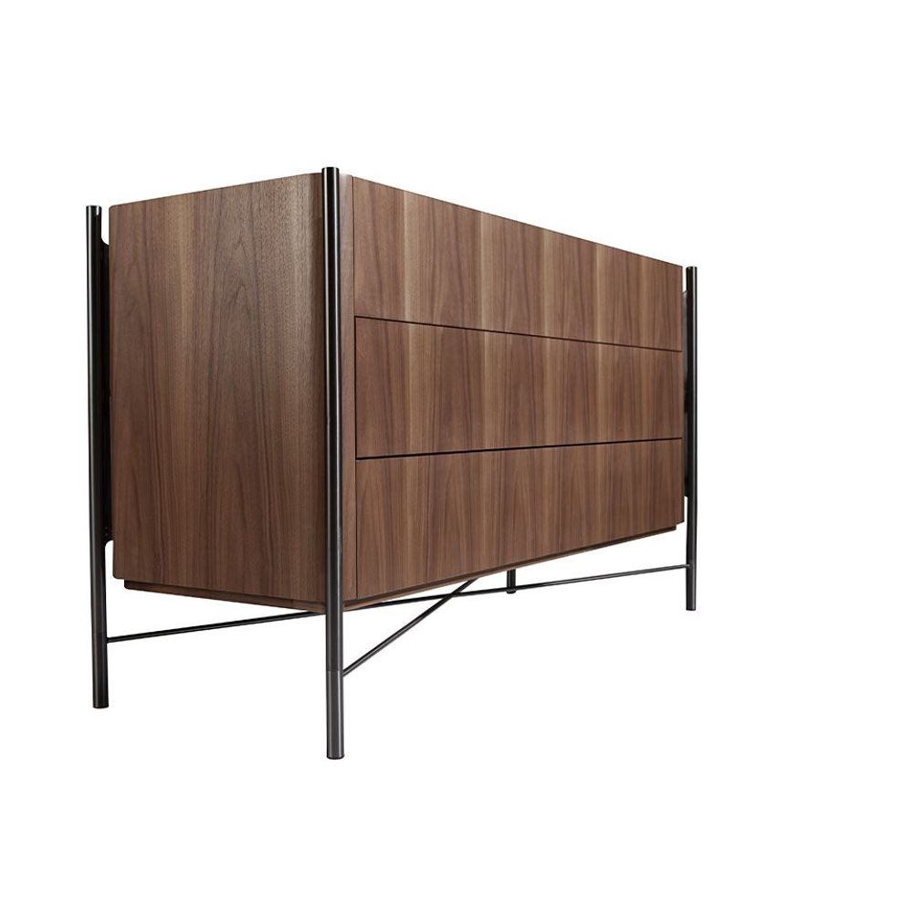 Commodes - Commode en bois de noyer et acier noirci - ANGEL CERDÁ