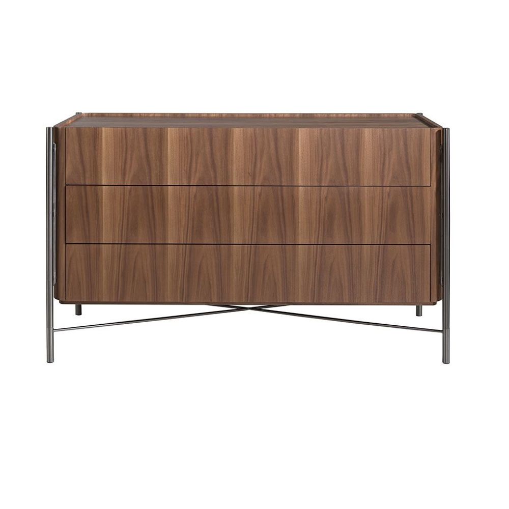 Commodes - Commode en bois de noyer et acier noirci - ANGEL CERDÁ