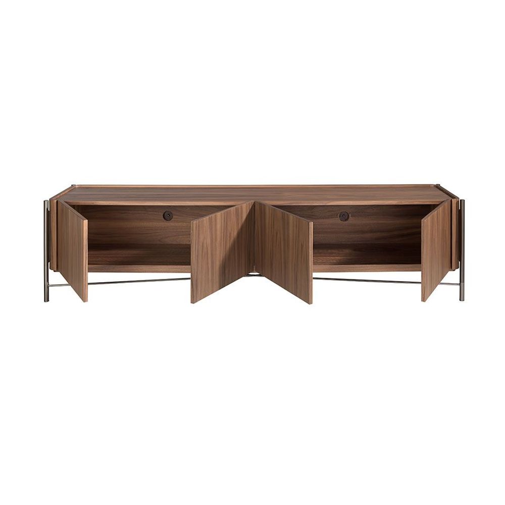 Buffets - Meuble TV en bois de noyer et acier foncé - ANGEL CERDÁ