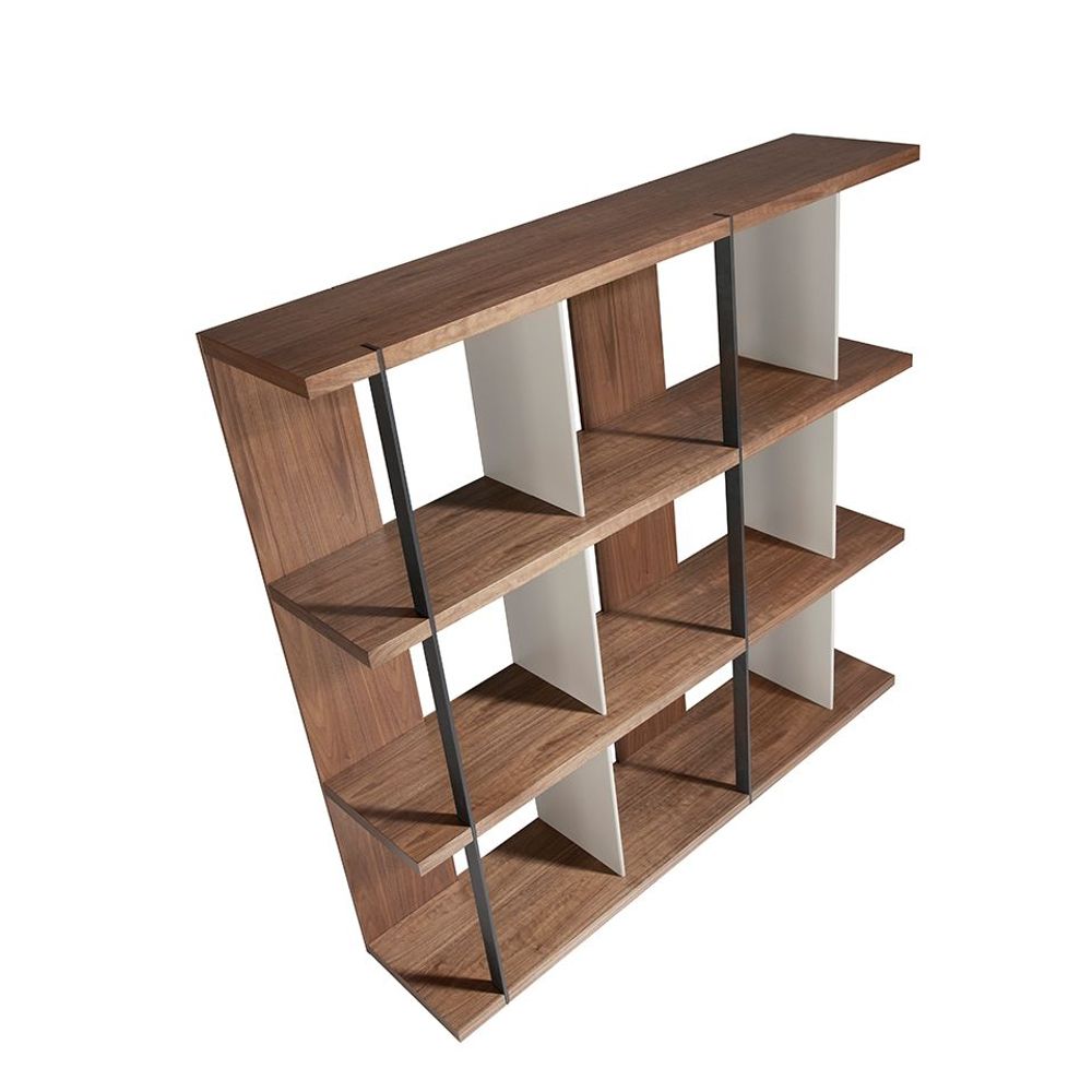 Office furniture and storage - Walnut and lacquered wood bookcase - ANGEL CERDÁ
