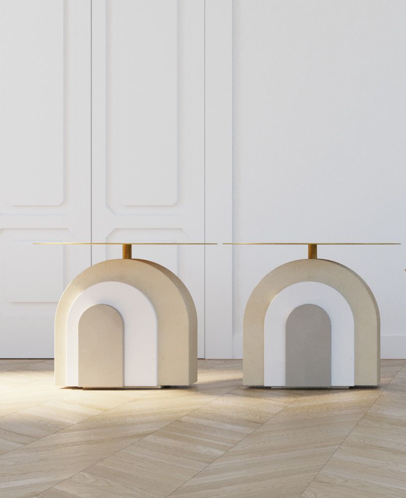 Tables basses - Arco (table basse en laiton) - PIMAR ITALIAN LIMESTONE SPECIALIST