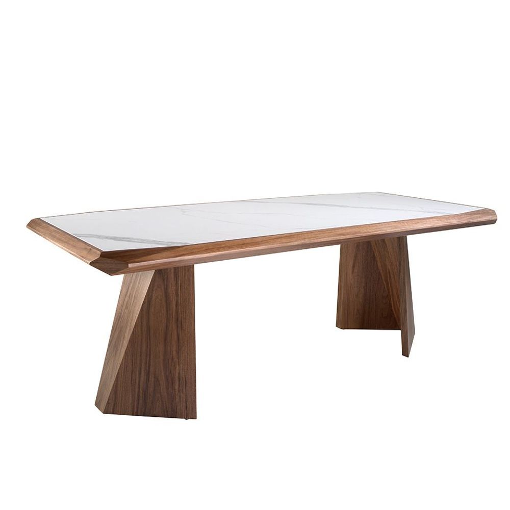 Dining Tables - White matt porcelain marble dining table - ANGEL CERDÁ