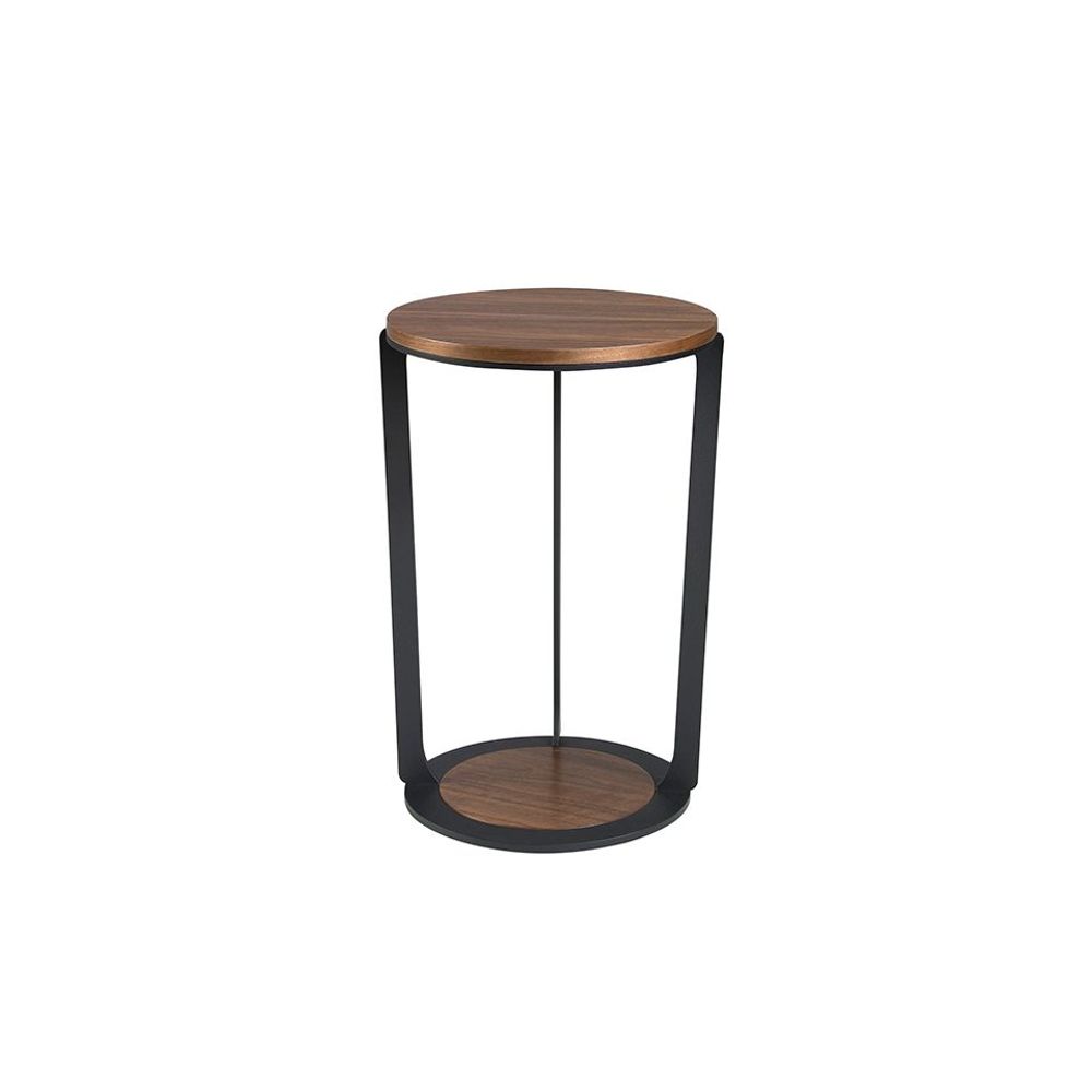 Tables basses - Table d'angle ronde en noyer - ANGEL CERDÁ