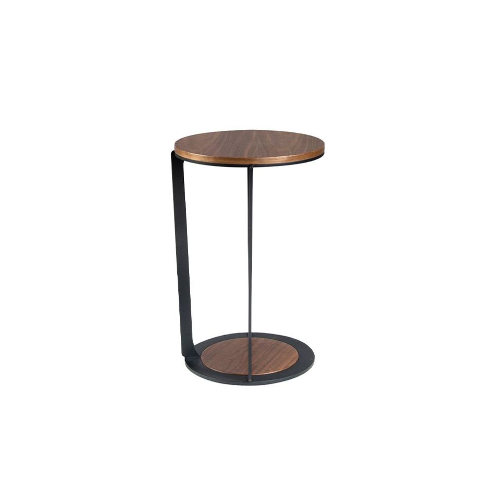 Tables basses - Table d'angle ronde en noyer - ANGEL CERDÁ