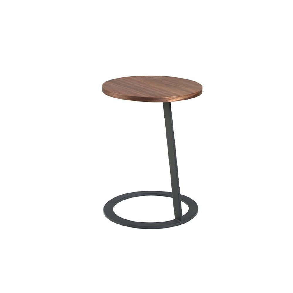 Tables basses - Table d'angle ronde en noyer - ANGEL CERDÁ