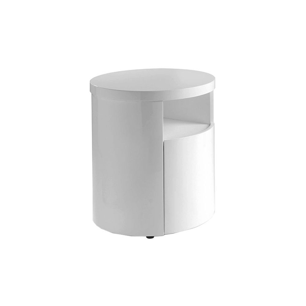 Tables de nuit - Table de chevet ronde blanche - ANGEL CERDÁ