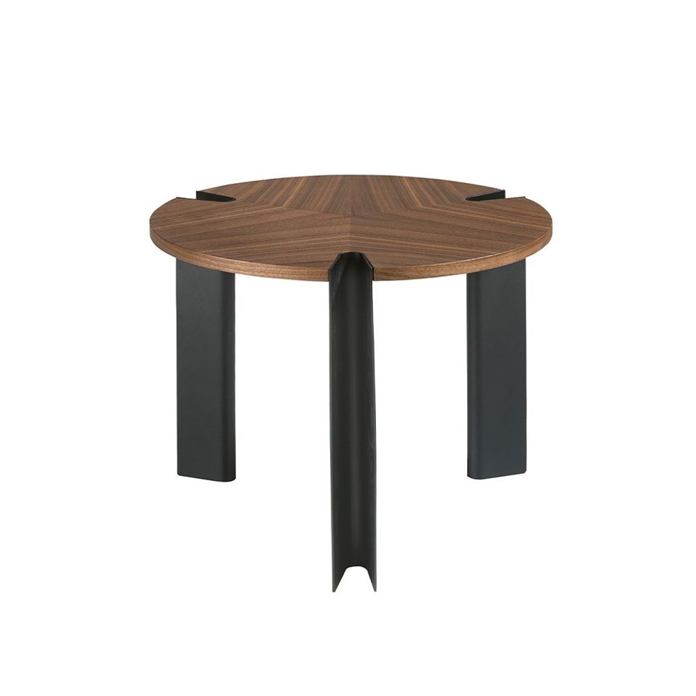 Coffee tables - Corner table walnut and black steel - ANGEL CERDÁ