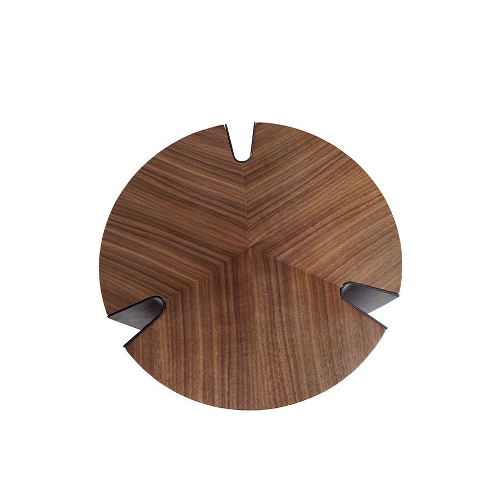 Coffee tables - Corner table walnut and black steel - ANGEL CERDÁ