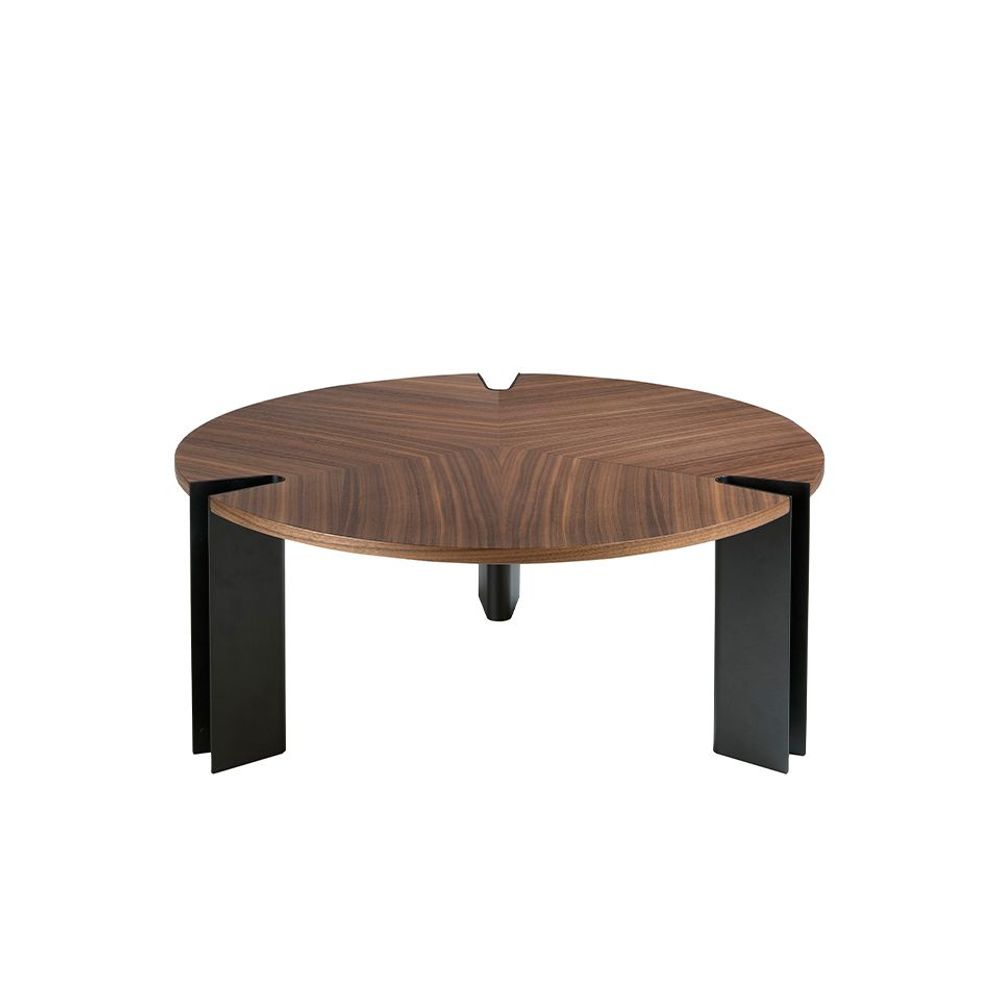Tables basses - Table basse en noyer et acier noir - ANGEL CERDÁ