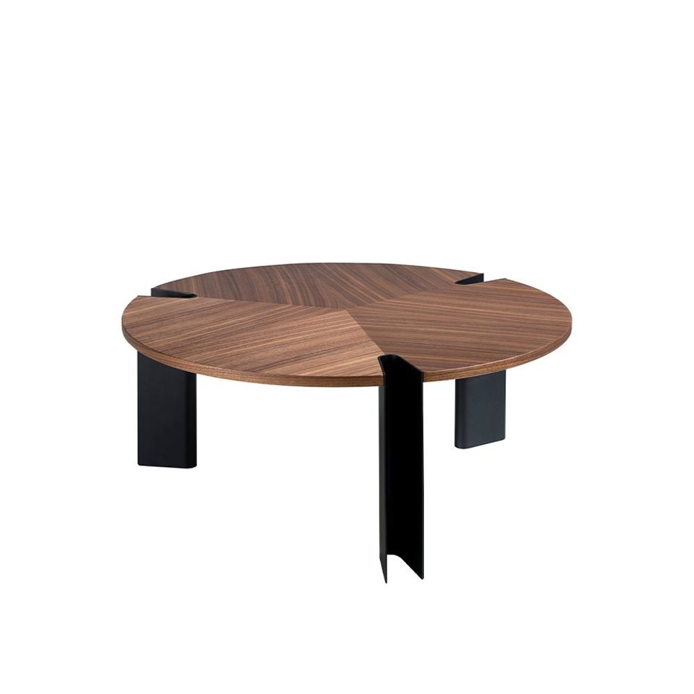 Tables basses - Table basse en noyer et acier noir - ANGEL CERDÁ