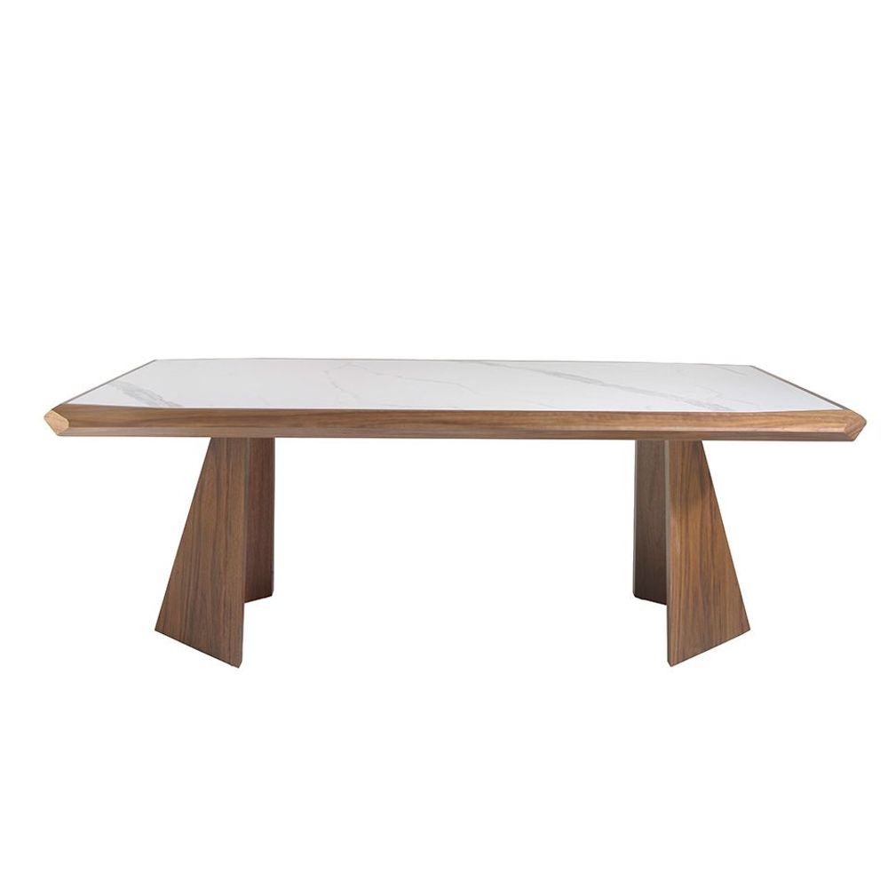 Dining Tables - White matt porcelain marble dining table - ANGEL CERDÁ