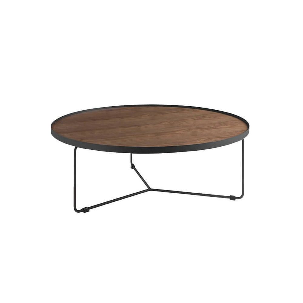 Tables basses - Table basse ronde en noyer - ANGEL CERDÁ